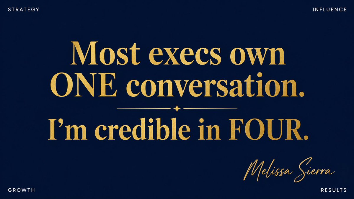 MelissaSie59547's tweet image. Most execs in the AI era can walk into a room and own one conversation.

I can walk into four ~ credibly.

AI disruption. Org design. Media intelligence. Leadership identity.

That intersection is rare.

It's where I work.

#AILeadership #ExecutiveCoaching