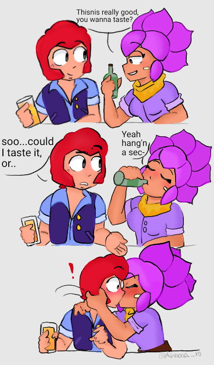 Ainhoaa_XD's tweet image. Trying a new drink! ❤💜🍻
Inspiration:
#Shelly #Colt #ShellyxColt #BrawlStars