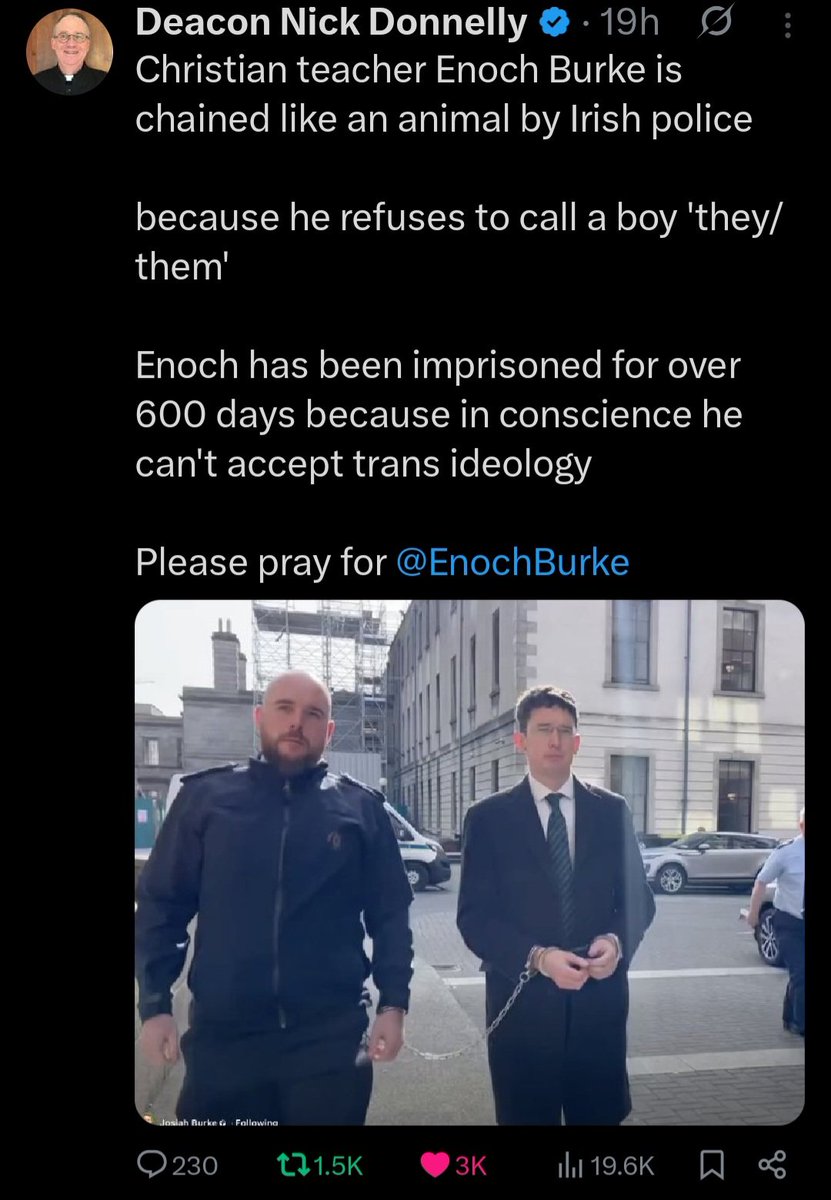 squawkying's tweet photo. @caulmick FF WRITE A CHARACTER REFERENCE FOR A Convicted child sex offender Meanwhile ENOCH BURKE ROTS IN JAIL #HowIRELANDworks #DirtyTDs #DirtyJudges #DirtyPOLITICS https://t.co/YP0Plsy0o4