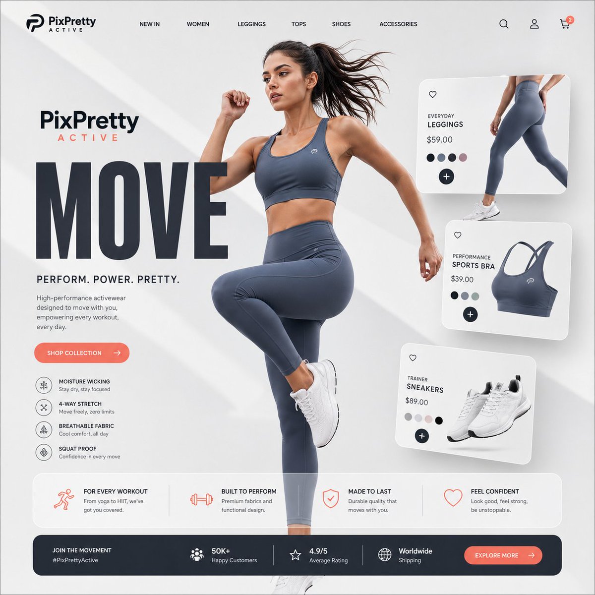 Premium Activewear Landing Page
