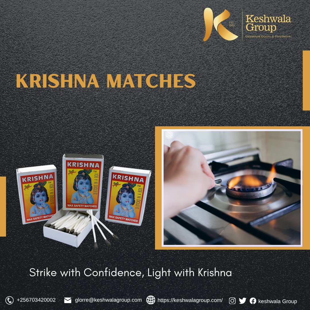 Keshwala_Group's tweet image. Every home needs a dependable spark!

Krishna Matches—keeping your home warm, your meals cooking, and your moments glowing.
#KrishnaMatches #HomeEssentials #TrustedChoice #KeshwalaGroup