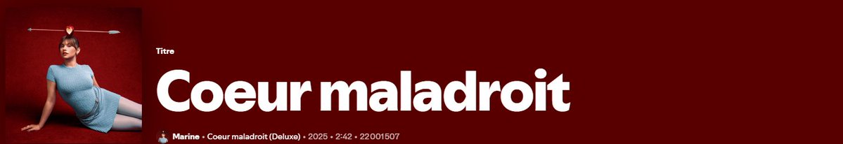 Valarianantor's tweet image. Coeur Maladroit vient de franchir la barre des 22 millions de streams sur spotify 🎉🎉🎉🥳🥳🥳

On se rapproche petit a petit du single de platine 😍😍😍

On continue à streamer et acheter le banger qu'est l'album
marined.lnk.to/coeurmaladroit…

#Marine #MarineDelplace #CoeurMaladroit