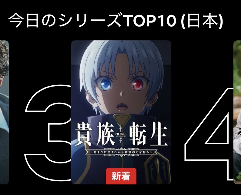 TVアニメ『#貴族転生』
⋰
Netflixにて
今日のシリーズTOP10(日本)
👑第3⃣位にランクイン👑
⋱ 

たくさんのご視聴ありがとうございます🎉

各配信サイトにて好評配信中！📺
kizoku-tensei.com/onair/