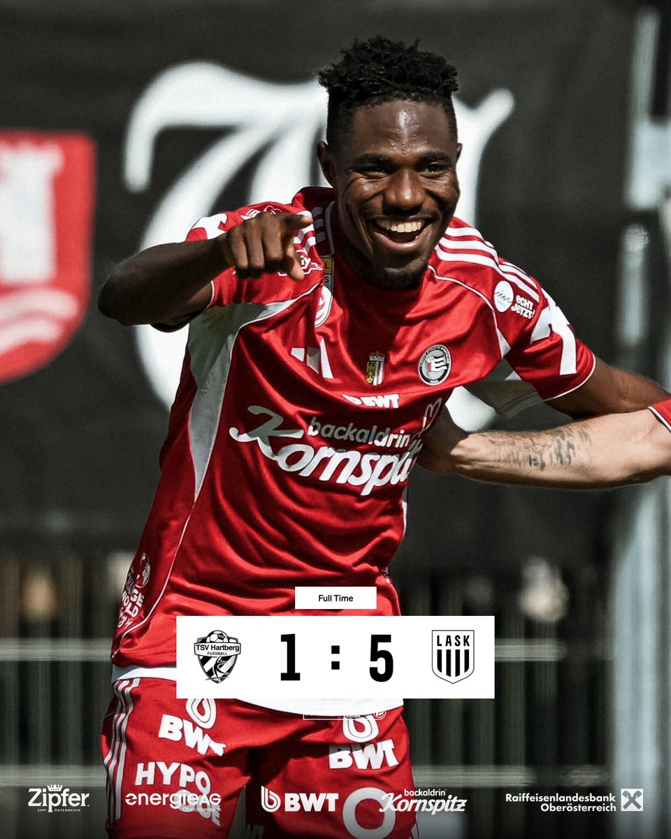 LASK_Official's tweet photo. Drei wichtige Punkte in Hartberg ⚽️⚽️⚽️
______________________________
🔵⚪️HTB 1-5 ⚫️⚪️ASK #HTBASK #ADMIRAL FT https://t.co/MZSj3AwHmG