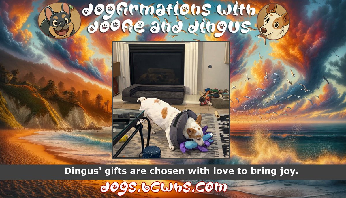 BCWHSecurity's tweet image. Dogfirmations with Doofie and Dingus: Gifts
 
Dingus' gifts are chosen with love to bring joy.
 
View Dogfirmation: dogs.blackcatwhitehatsecurity.com/?dogID=172#tod…
 
#Gifts #Technology #ArtificialIntelligence #Animals #Photography #Dog #Nature #Pets #Affirmations