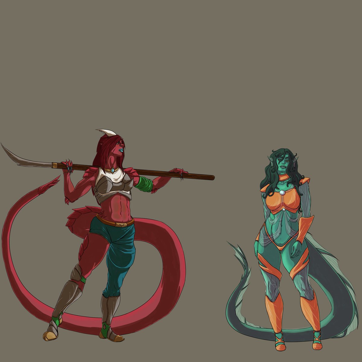 MONKKEY36193862's tweet image. Two more down, I used the base colors of each as the shadow color of the opposite. Dragon designs still in the works. 
#oc #scifi #fantasy #digitalart