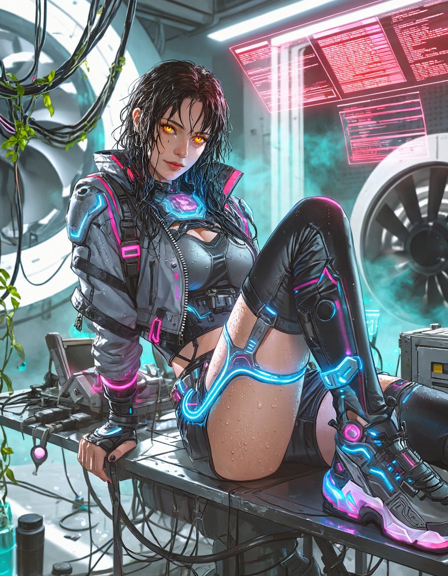 HarvieTse's tweet image. The Cyber Noir districts are restless tonight. The High Cloud Councils are fighting over a new round of AIGC Core Protocol ownership, trying to tag every awakened soul as mere corporate property.