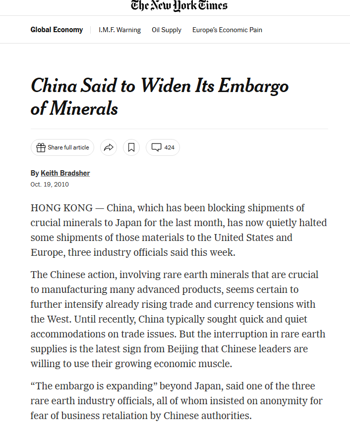 arctotherium42's tweet photo. @haugejostein Weird, because I recall China using rare earths to coerce Japan back in 2010. Are Trump's actions are capable of causing things in the past? Can Trump's time travel abilities be exploited or weaponized? https://t.co/zvhtWbINdv