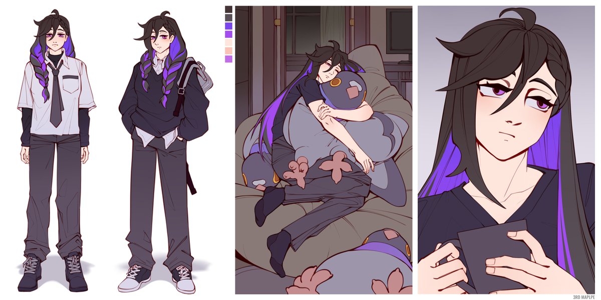 3rdmaple's tweet photo. Some of the earlier concepts of Violet from way, WAY back 💜💜💜 https://t.co/7IBpHit5bQ