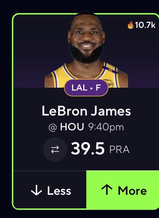 Goattt0512's tweet image. POTD 🔥 I don’t expect nothing less from the goat under 40 pra #prizepicks #lebron #lakers #playoffs