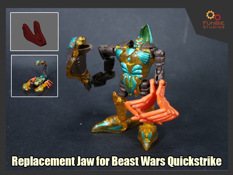 FunbieStudios's tweet image. Got a Beast Wars Quickstrike recently but unfortunately, he was missing the tiny jaw which often goes missing! So here's a simple one-piece replacement to remedy just that!

#3dprint files now up at patreon.com/posts/156584980!