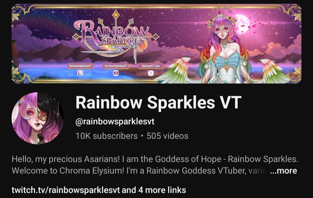 rainbowvtuber's tweet photo. We've reached 10K subscribers on YouTube!! 😭🥳

Thank you for being a part of my journey over the last 5 years. I will keep doing my best to bring you fun and good vibes in everything I do. Thank you, thank you, thank you! ❤️

#vtuber #envtuber https://t.co/rAM5GM4FZV