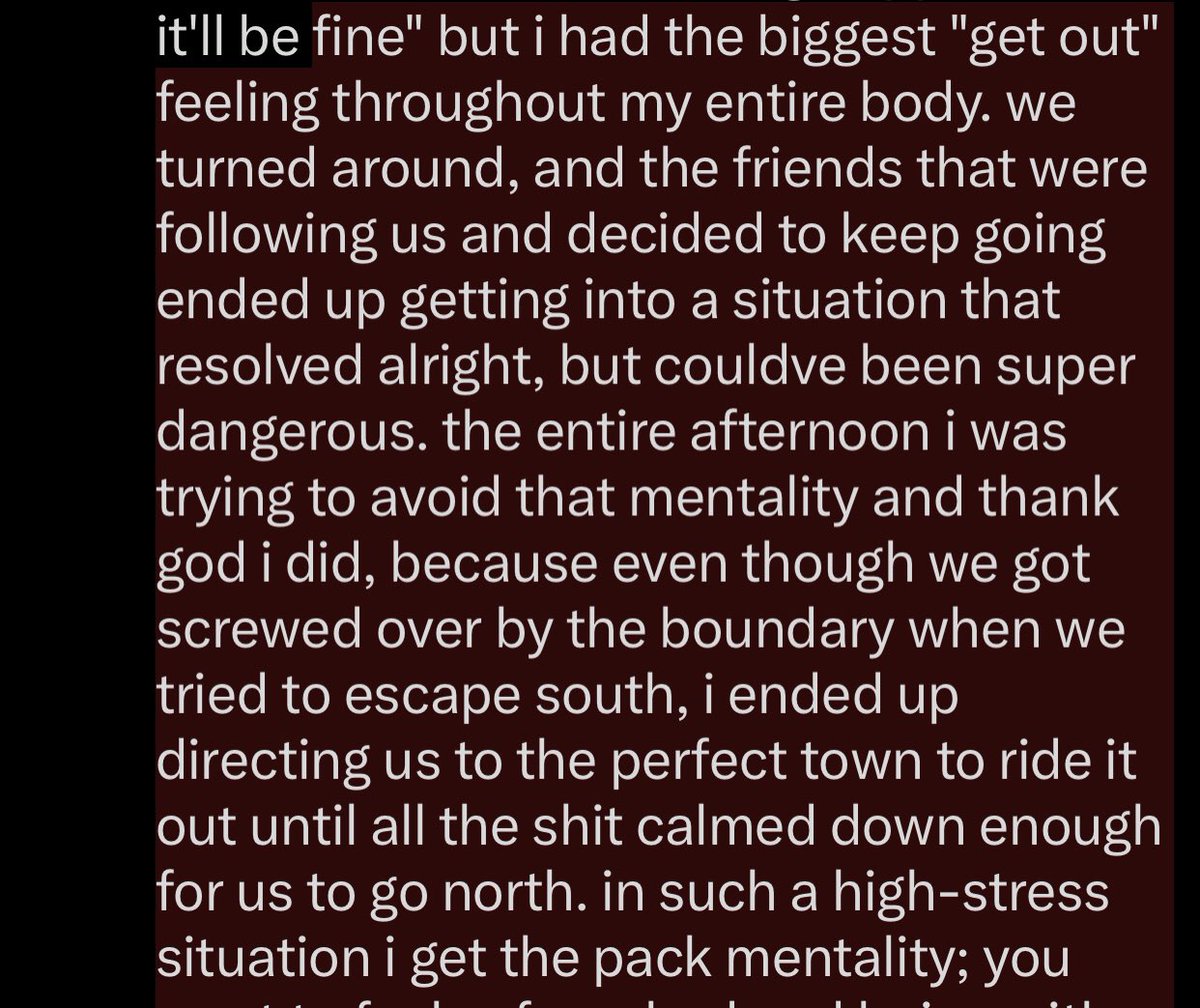 vastaligned's tweet photo. @oldscarf1stweek almost had this experience yesterday while on the roff storm. we went down a pretty packed dirt road that we could easily do 50+ on and basically felt like pavement for the moment, but so many people were on it. my mom told me "we have a caravan in case something happens so it'll https://t.co/h52hsSMCSb