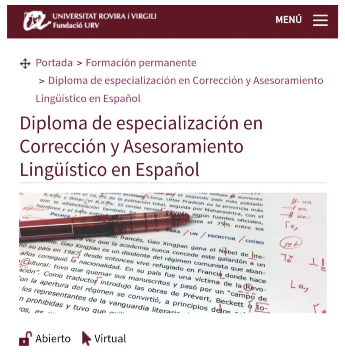 estiloURV's tweet photo. 📢 ¡Vuelve @estiloURV! Conoce las novedades de la edición 2026-2027.
⏳ Semana de los Másteres y Posgrados de la @universitatURV.

Presentación y conferencia a cargo de Pilar Comín: “Corregir en el siglo XXI”
🗓️ 30 de abril | 🕓 17-18 h
✍️ Inscripciones: https://t.co/7aZ94qGseG https://t.co/8rFHfbICMG