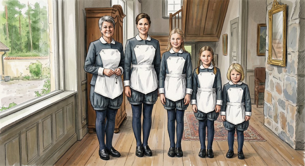 awsder9876's tweet photo. A fictional family of hereditary bonded servants
#maids　#aiimage　#slavery　#servants　#family　#maiduniform https://t.co/iN66bolCdl