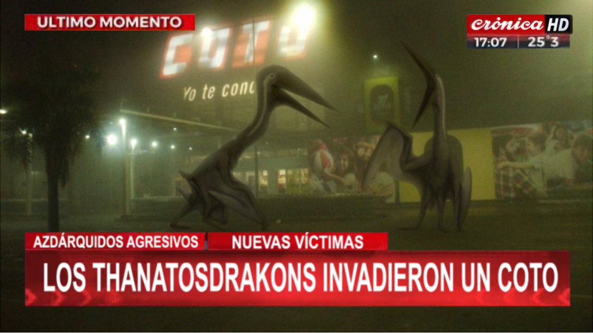 AbigailDX1's tweet image. THANATOSDRAKON 
The aggressiveness of the azhdarchids makes it impossible to leave home carelessly; you must be constantly alert.
 📌: THE THANATOSDRAKONS INVADED A SUPERMARKET

#Art #ArtistOnTwitter #thanatosdrakon #azhdarchidae #horror #HorrorArt