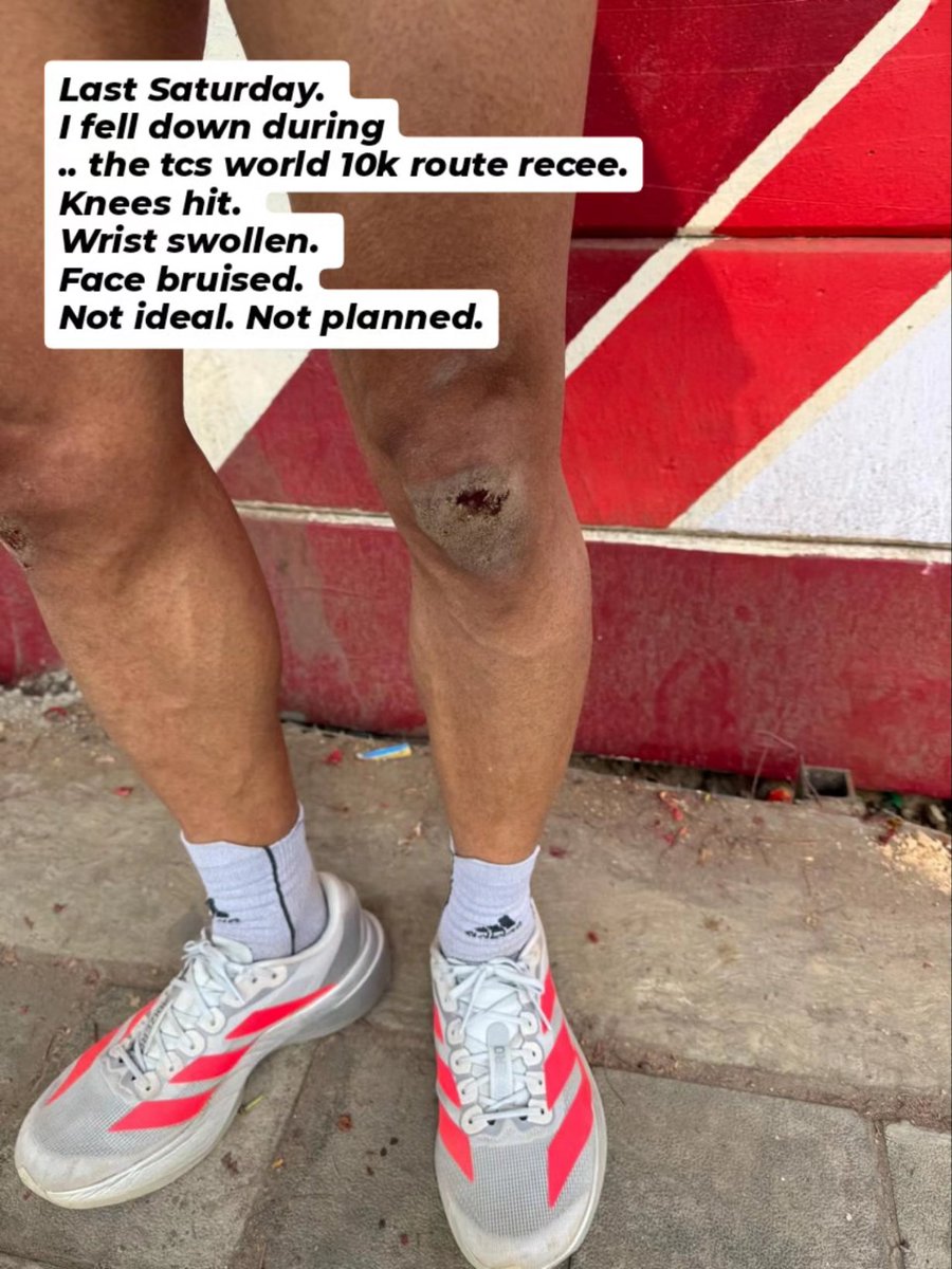 Souradipta_'s tweet photo. The result won’t show the fall last week, the pain, or the doubt.
But I know what it took to stand there and run.
Not fast. But not broken either.
@TCSWorld10K I will be better next time.
#tcsworld10k #resilience https://t.co/ZWjFqhzzs3