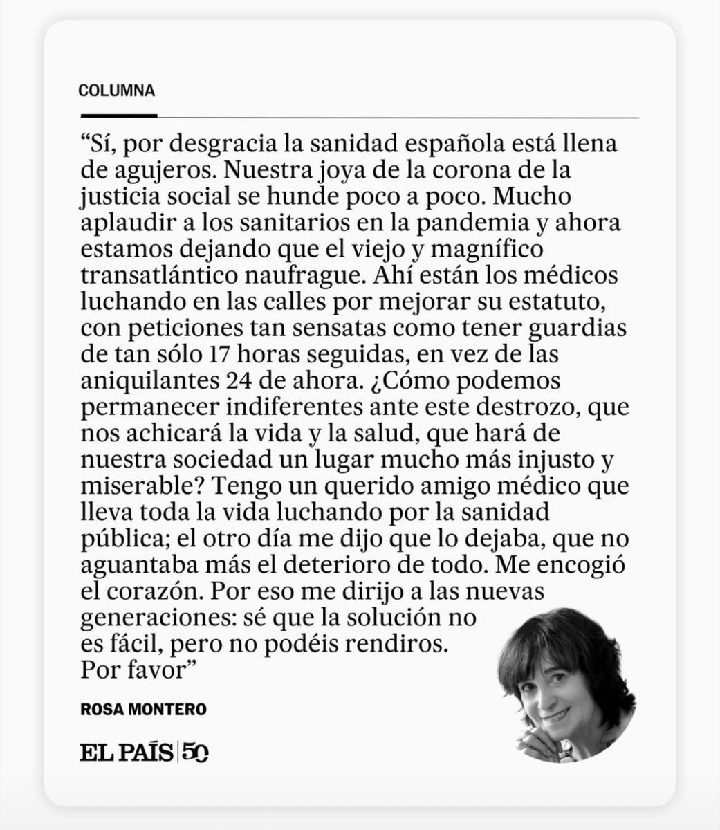 davidcalle1390's tweet photo. No me pronuncio demasiado en nuestro tema de #HuelgaMédica 👩‍⚕️🏥, porque es bastante de sentido común:

❌Jornadas maratonianas
❌Sueldos base ridículos
❌Inestabilidad 

Pero se agradece que gente como @BrunaHusky se hagan eco💪@elpais_espana 
 #SanidadPública https://t.co/Ms4YZEz2pX