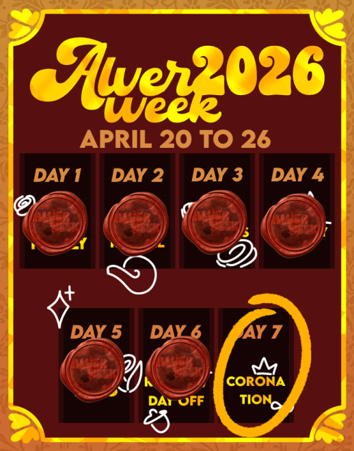 Day 7 - Coronation 
"The crown is sitting heavily on the plush satin pillow. Alberu's back is straight, his hair combed back."

"It's finally time. Time for him to take a crown he was fated to have."
#LCF #백망되 #AlverWeek2026