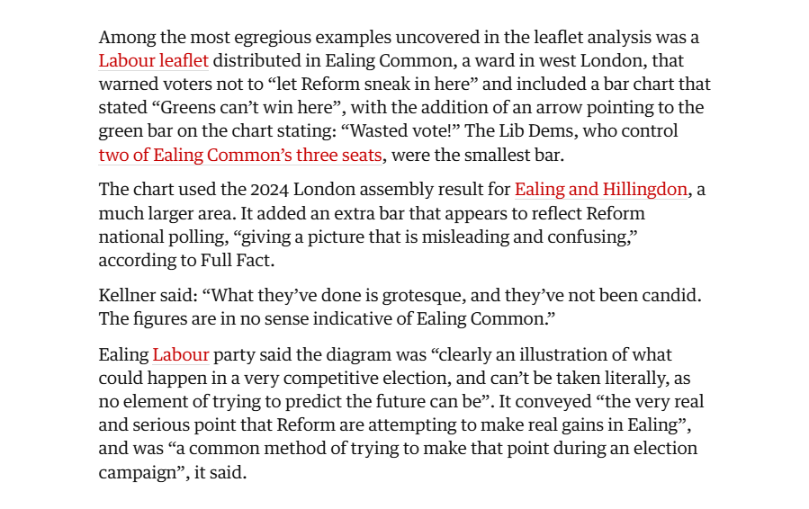 owenboswarva's tweet photo. Voters contend with 'dodgy' data in party leaflets for English local elections https://t.co/KmNKJtZT7r leaflet analysis from @FullFact

Election Leaflets https://t.co/GybDS5cBhH

Lib Dems were pioneers in this area but looks like Labour and Reform have caught up

#LE2026 #datavis https://t.co/cyRvrTGCbf