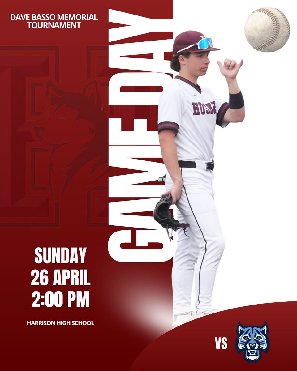 HSKYbaseball's tweet image. Dave Basso Memorial Tournament 

Championship Game 

🆚: Westlake
⏰: 2:00 PM
📍: Harrison High School 

Marcus Lipton is on the mound for the Huskies!

#HuskyPride