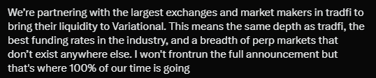 From now on what I'll be doing is bullposting RWAs on <a href="/variational_io/">Variational</a>

It's really a pleasure to have joined them back in May, especially looking at where they're heading

I'm telling you one more time: you're not ready for the incoming Vari wave