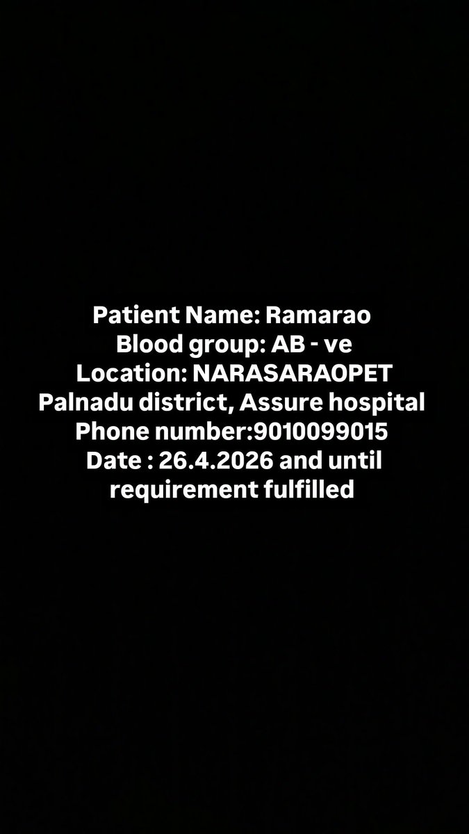 thegiftoflife01's tweet image. BLOOD DONOR REQUIREMENT 
Please share.
@BloodAid
@BloodDonorsIn
@BloodLineInd
@HEROSFoundation
@BloodsevaIndia
@Blood4Help
@Bloodpointorg
@iCanSaveLife
@hydblooddonors

#SOS #Emergency 
#BloodMatters #Blood 
#ShareUntilDonorReach 
#Karnataka