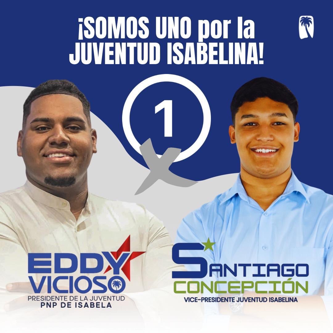 notipnp's tweet photo. #Isabela tiene dos grandes jovenes lideres con ganas de servirle a la juventud Isabelina. 

Eddy Vicioso aspira a ser Presidente de la Juventud y Santiago Concepción Aspira a Vice Presidente. 

#Isabela #JuventudPNP #ReorganizacionPNP2026 #OrganismoJuventud https://t.co/sRY0KqmicY