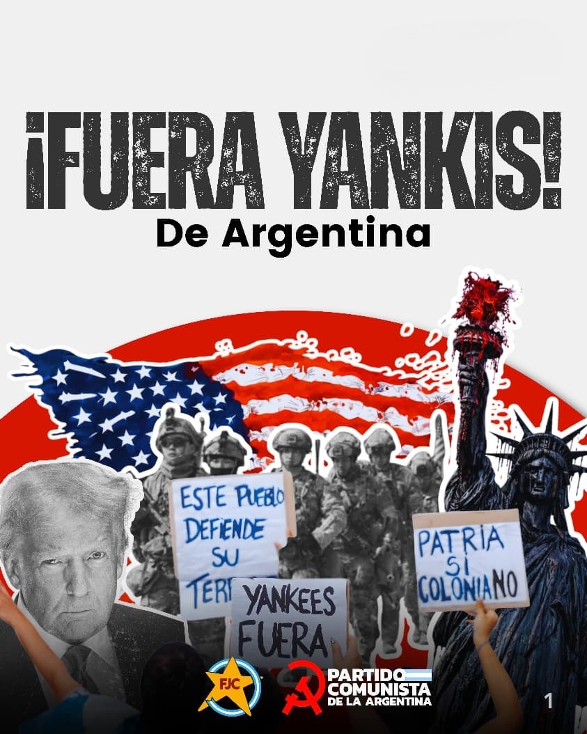 pcaarg's tweet photo. 📣Repudiamos el ingreso tropas estadounidenses a nuestro territorio y llamamos al conjunto de las organizaciones sociales y políticas a sumar fuerzas por la paz y la defensa consecuente de nuestra soberanía. https://t.co/AbUmXRWxov