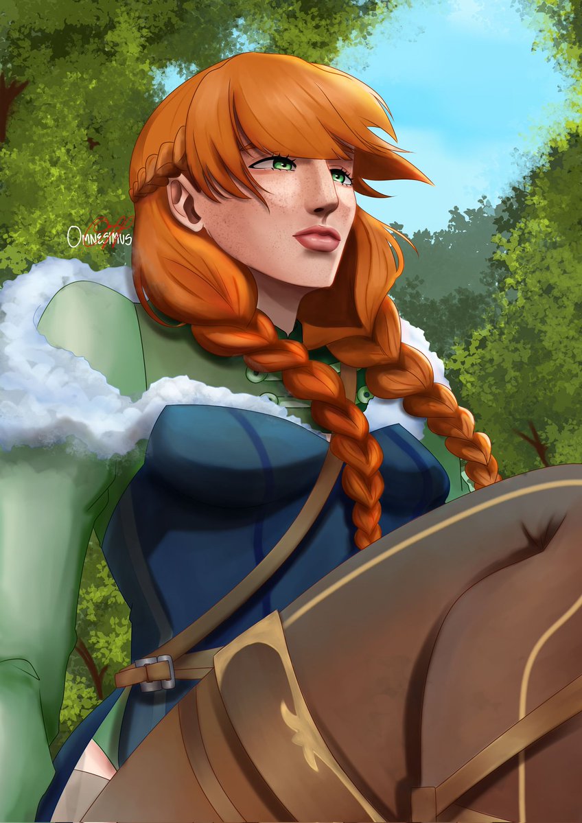 Omnesimus's tweet image. Green | Scarlett Everlot Weiss 
Art Trade with @Enderseal 

#art #dnd #commissionwork #trade