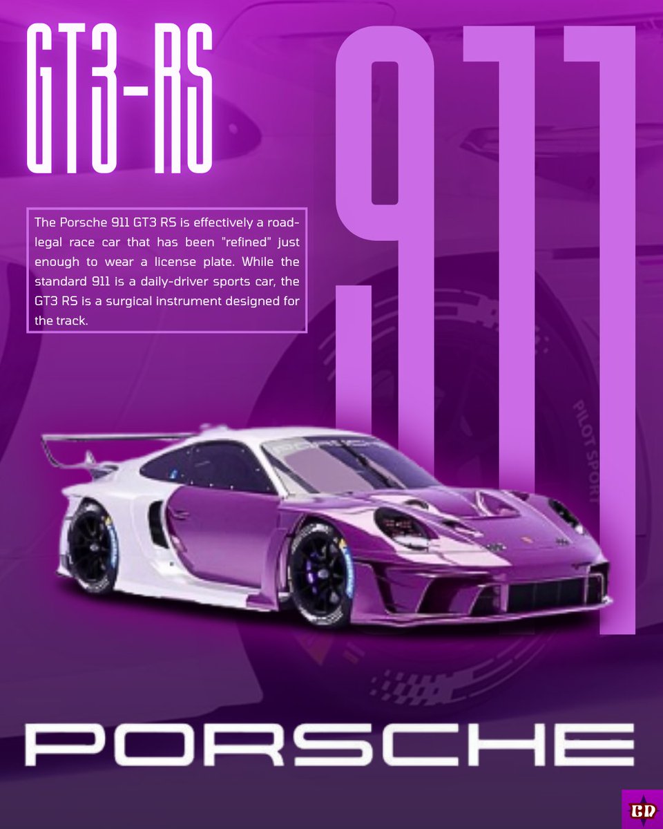 Stephaniedr2b's tweet image. Day 12 of my 30-day design challenge: The Porsche 911 GT3 RS. 🏁

Tried to capture that "road-legal race car" energy with a heavy focus on bold typography and high-contrast tones. 
Which poster screams purple porsche the most? 

#GraphicDesign #30DayDesignChallenge #Porsche
