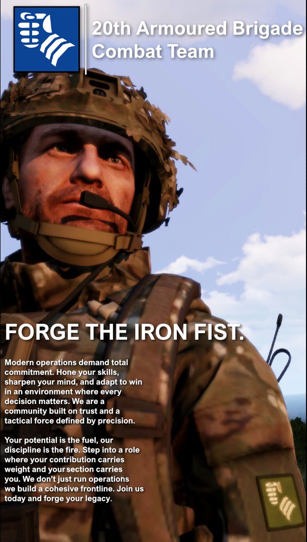 20XMilSim's tweet photo. The 20th ABCT is looking for new members to fill out our Warrior and Challenger 2 crews. We blend real-life tactics with a solid group of people who just want a high-quality, organized MilSim experience without the unnecessary ego.

Check us out here: https://t.co/FXND60mYkT https://t.co/aaxW5hx663
