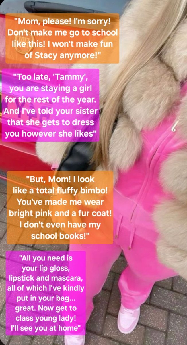 TammyLovisa101's tweet image. #pink #bimbo #blonde #pretty #sissy #feminized #crossdressing #captions #school #girly
