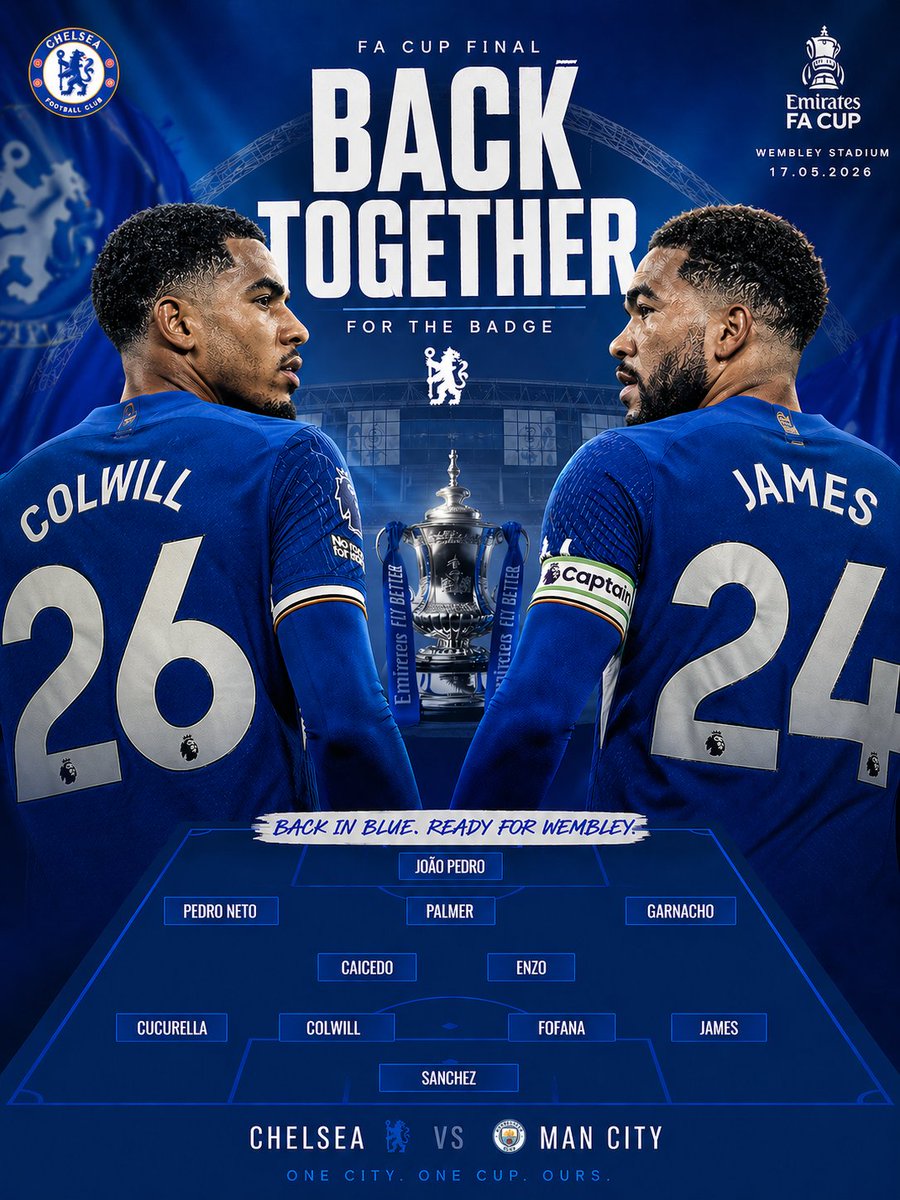 Caicenzo_1's tweet image. Colwill + James back for the final at wembley… it’s OVER for Manchester City 😤💙💙

Levi Colwill x Reece James = lockdown defence.

Chelsea FC fans… are we winning the FA Cup Final or what? 🏆

With this lineup can we?

DROP YOUR LINE-UP AND PREDICTION 👇🔥

#CFC #FACupFinal