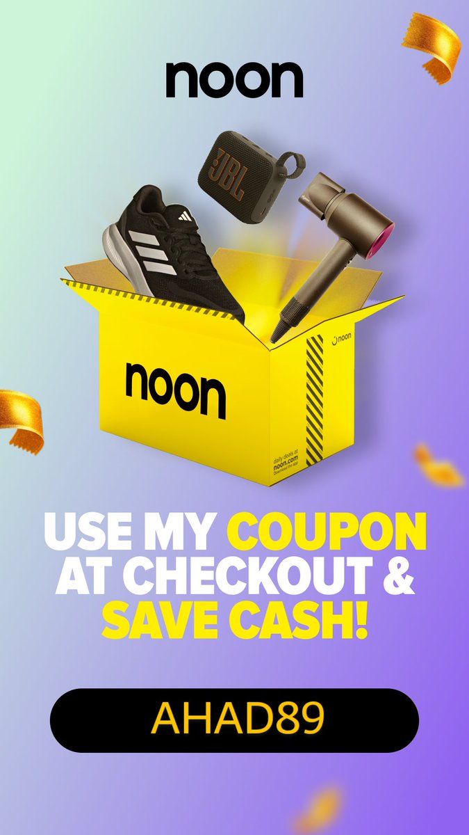 AhadAlsalmi89's tweet image. Use code AHAD89
at checkout and save more ✨

Limited-time offer
Don’t miss the chance to get the best value

🛒 Shop smart
⏳ Offer available for a short time only

#DiscountCode #PromoCode #LimitedOffer #BestDeals #OnlineShopping #SaveMore #SpecialOffer #Deals #السعودية #Noon