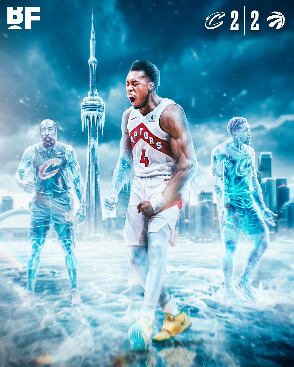 The Raptors get the 93-89 WIN over the Cavaliers &amp; TIE THE SERIES 2-2 🧊🥶

Scottie Barnes: 23 PTS, 9 REB, 6 AST, 3 BLK
Brandon Ingram: 23 PTS, 6 REB