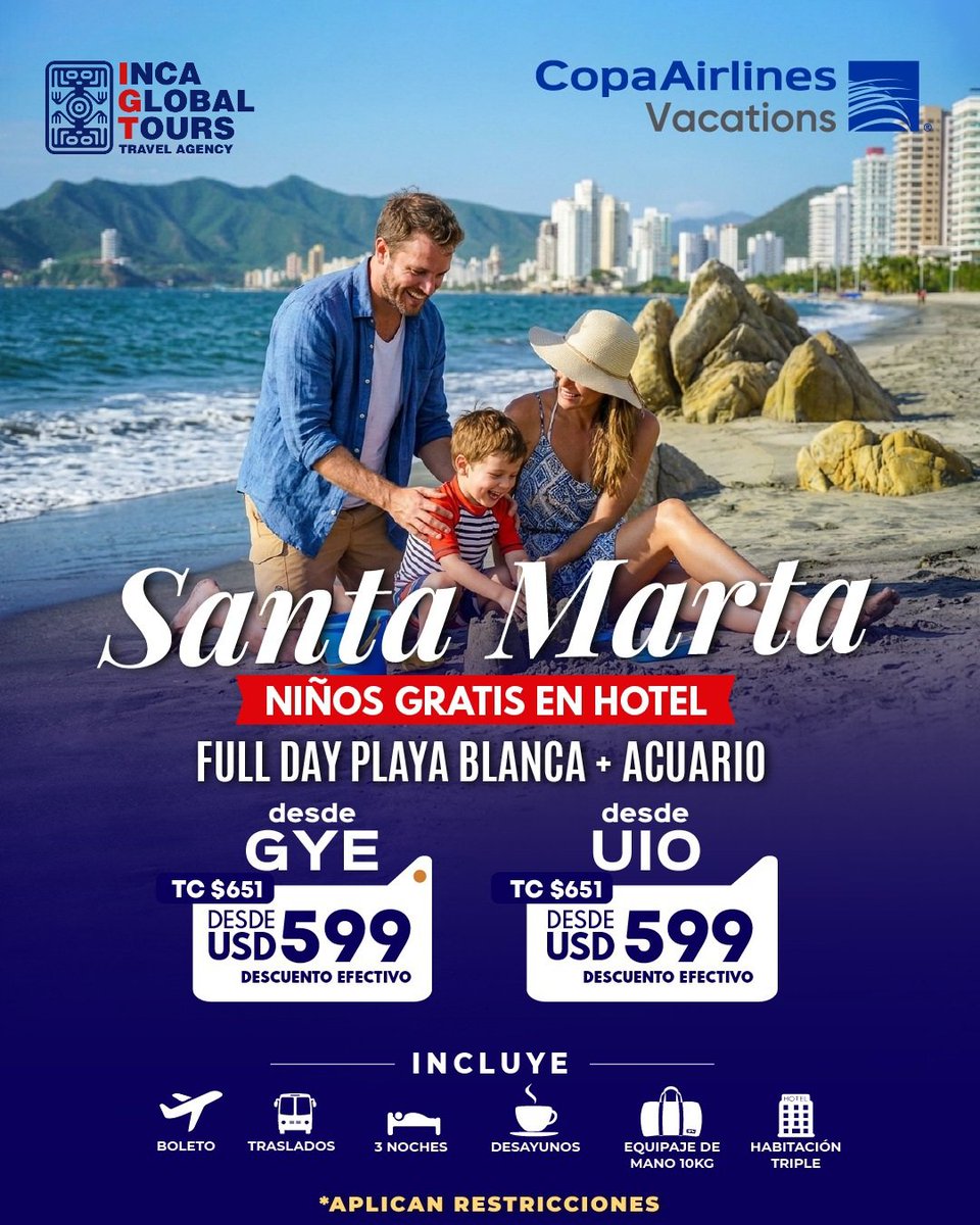 IncaGlobalTours's tweet image. #SantaMarta 😎✈️

#Tours #Trips #Ecuador
