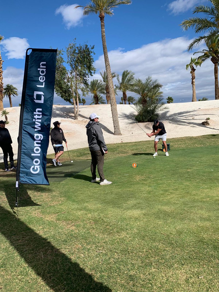 GolfBSN's tweet photo. The tournament rolls on through the @hodlwithLedn holes! Who's taking home the trophy today? 🏆⛳ https://t.co/V06E1aqXoZ