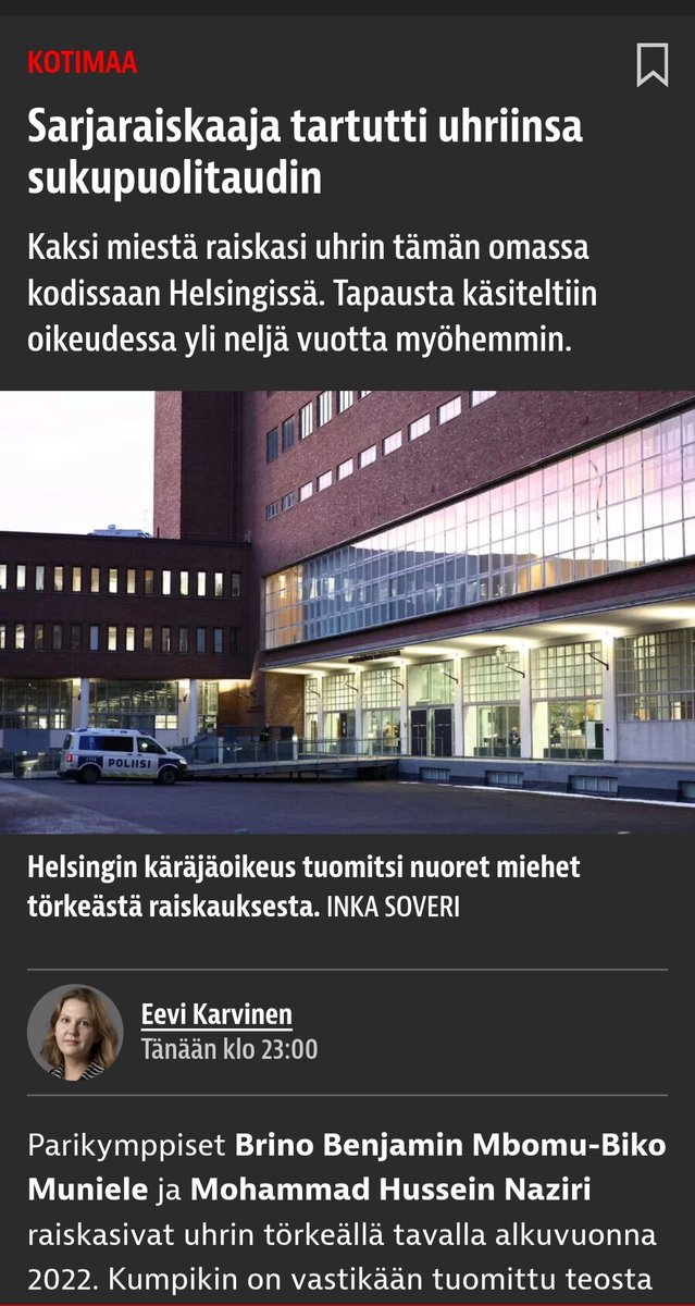 JP_Latti's tweet photo. Brino Mbomu-Biko Muniele ja Mohammad Hussein Naziri raiskasivat, ja tapaus "lojui" syyttäjän pöydällä jostain syystä melkein kolme vuotta.

Nyt heidän vankilakestitsemisensä maksaa Suomen veronmaksajille miljoonan.

Aina vain lisää näitä uutisia.

Joko vähitellen alkaa riittää? https://t.co/BoIgZHLVxc