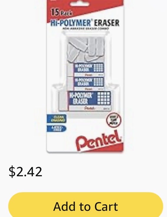 MrsPete23's tweet image. My crazy big need for our projects / work! Best erasers ever! #clearthelist #teacher 

amazon.com/hz/wishlist/ls…
