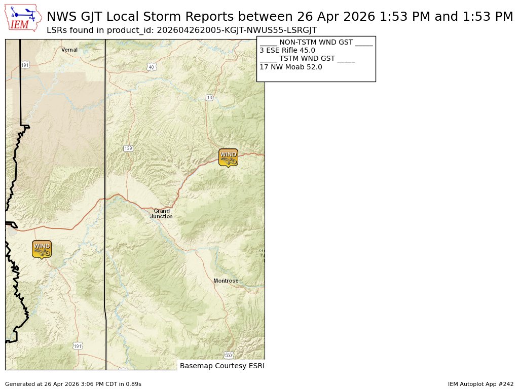 MidwestWeather3's tweet image. At 1:53 PM MDT, 17 NW Moab [Grand Co, UT] ASOS reports Tstm Wnd Gst of M52 MPH #utwx mesonet.agron.iastate.edu/lsr/?by=wfo&amp;amp;wf…