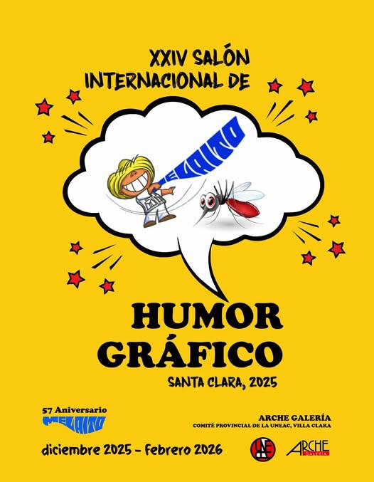 UNEAC_online's tweet image. Como parte de la jornada #ArteFiel y del programa de actividades por #65Uneac, se expone en Remedios la muestra itinerante del XXIV Salón Internacional de Humor Gráfico, coordinado por el periódico humorístico Melaíto y el Comité Provincial de la Uneac en Villa Clara.
#100Fidel🇨🇺
