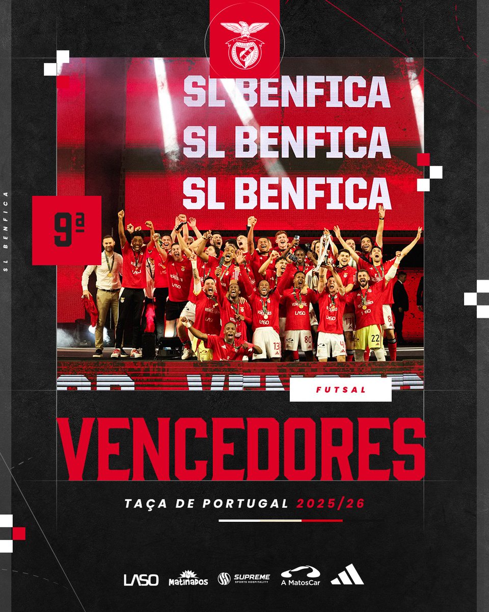 Vencedores da Taça de Portugal! 🏆🇵🇹

#FutsalBenfica