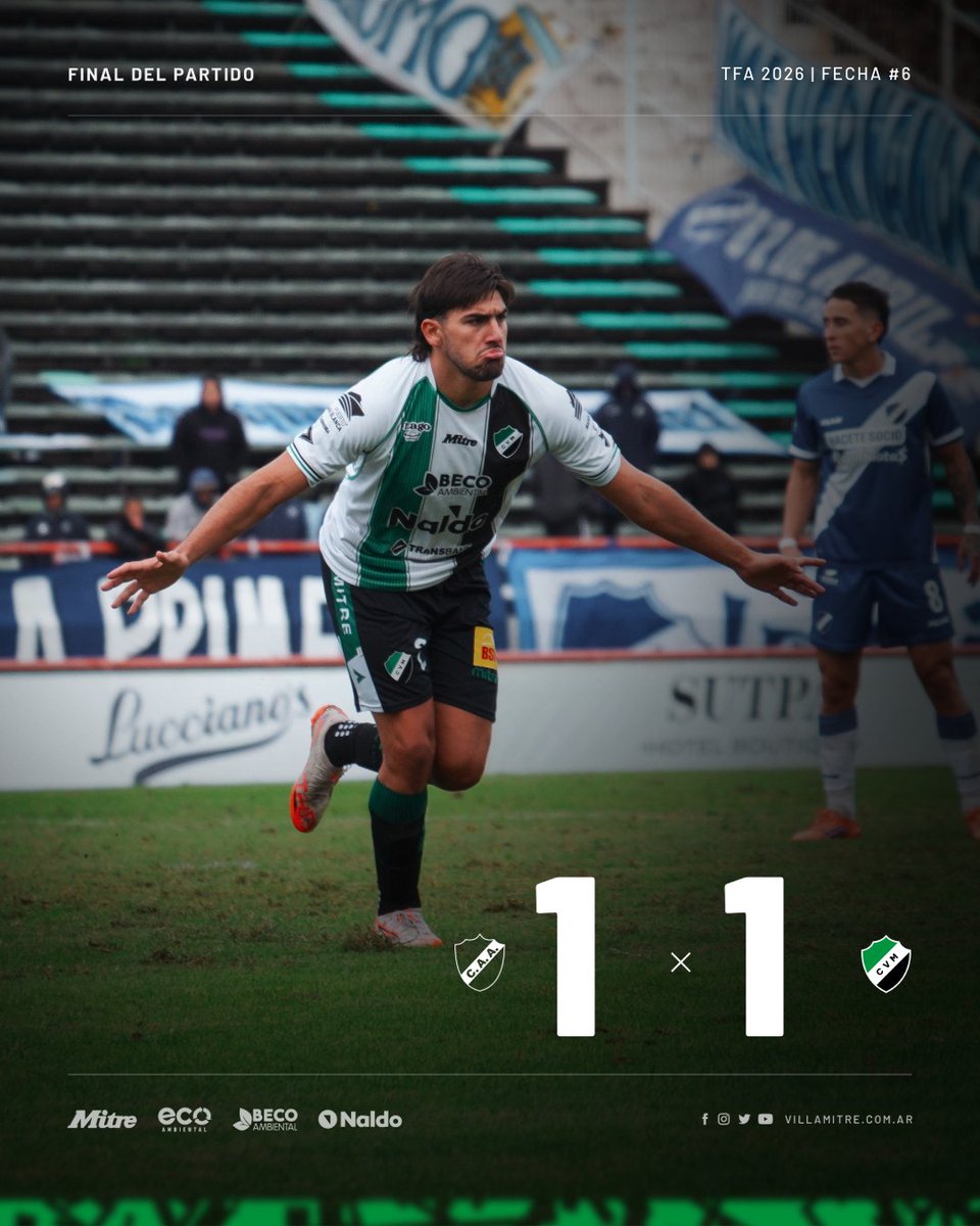 VillaMitreBB's tweet image. #Fútbol | ⚽️#TFA

🔚 Final en Mar del Plata.

Empate 1 a 1.

💪🏼 ¡Vamos La Villa!

#ElClubDeLaCiudad🇦🇪