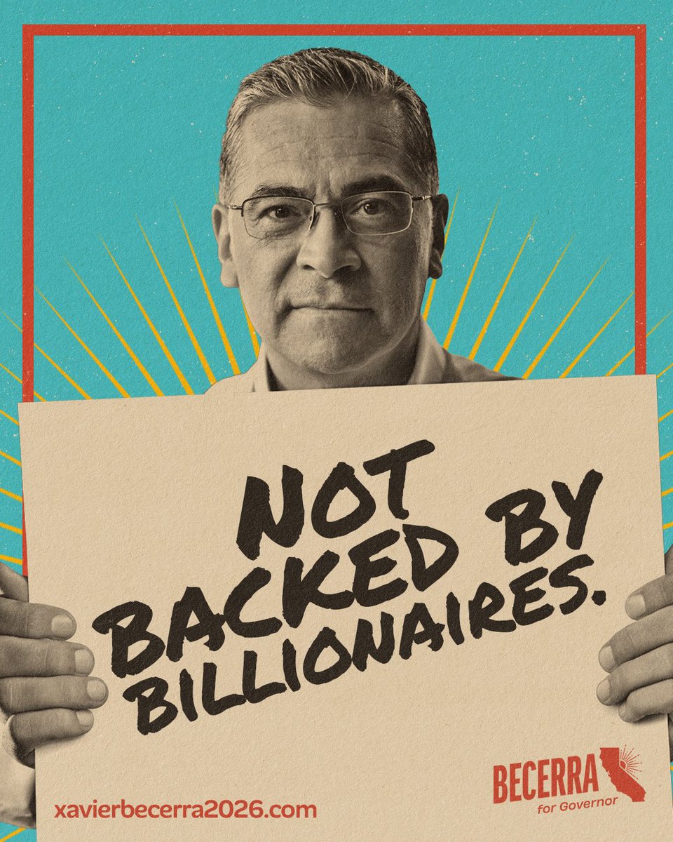 XavierBecerra's tweet image. This campaign is powered by working people. A dollar from you means more than a thousand from special interests. Because we answer to you—not corporate agendas or wealthy donors trying to buy influence.

Join us — XavierBecerra2026.com