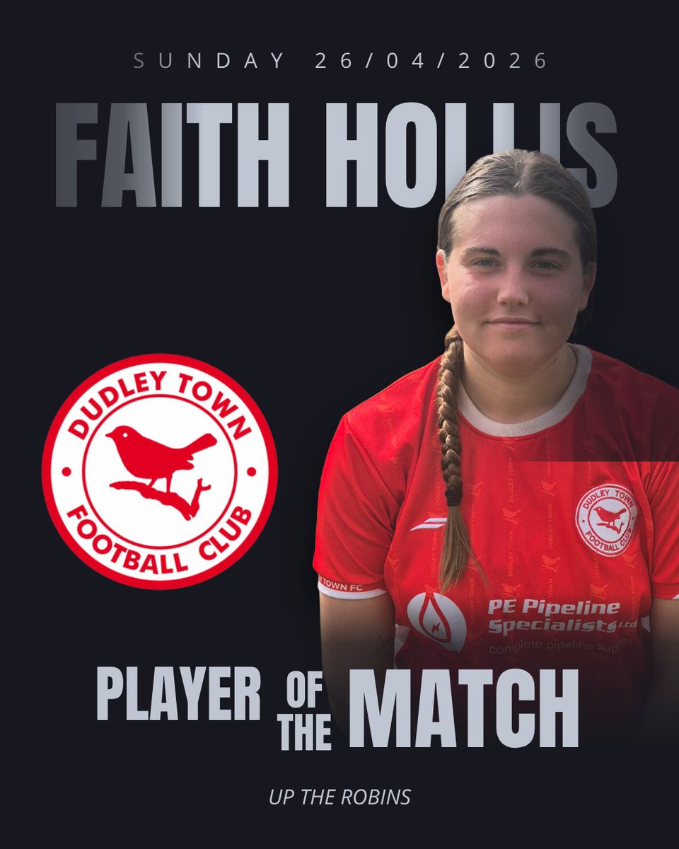 DTWFCOfficial's tweet photo. Today's POTM for solid and all-round play is awarded to Faith Hollis. Well done!
#DudleyTownWomenFC #DudleyTownFC #DTWFC #DTFC #UpTheRobins #POTM #PlayupDudley #Dudley #WomensFootball https://t.co/JaSL8h9S3W