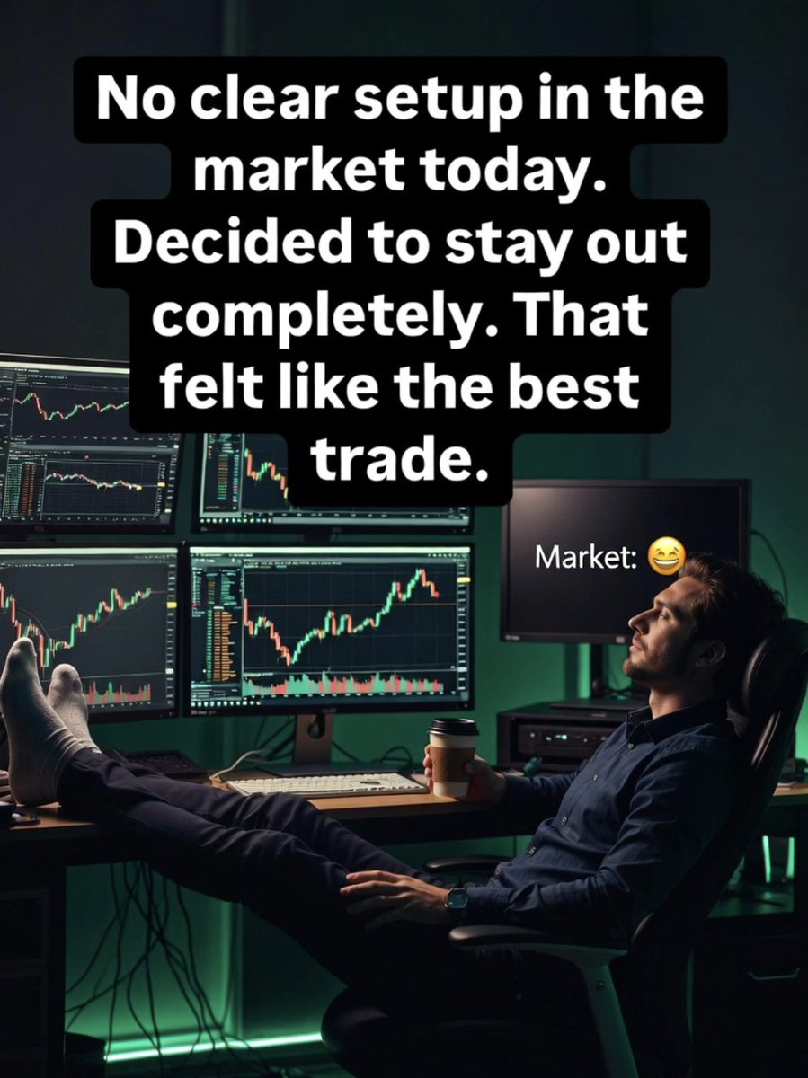 Nikolay1252993's tweet photo. Not every day calls for action.
 There was no clear setup today.
 Decided to stay out — and that turned out to be the best trade. https://t.co/Q68N61k5cH
