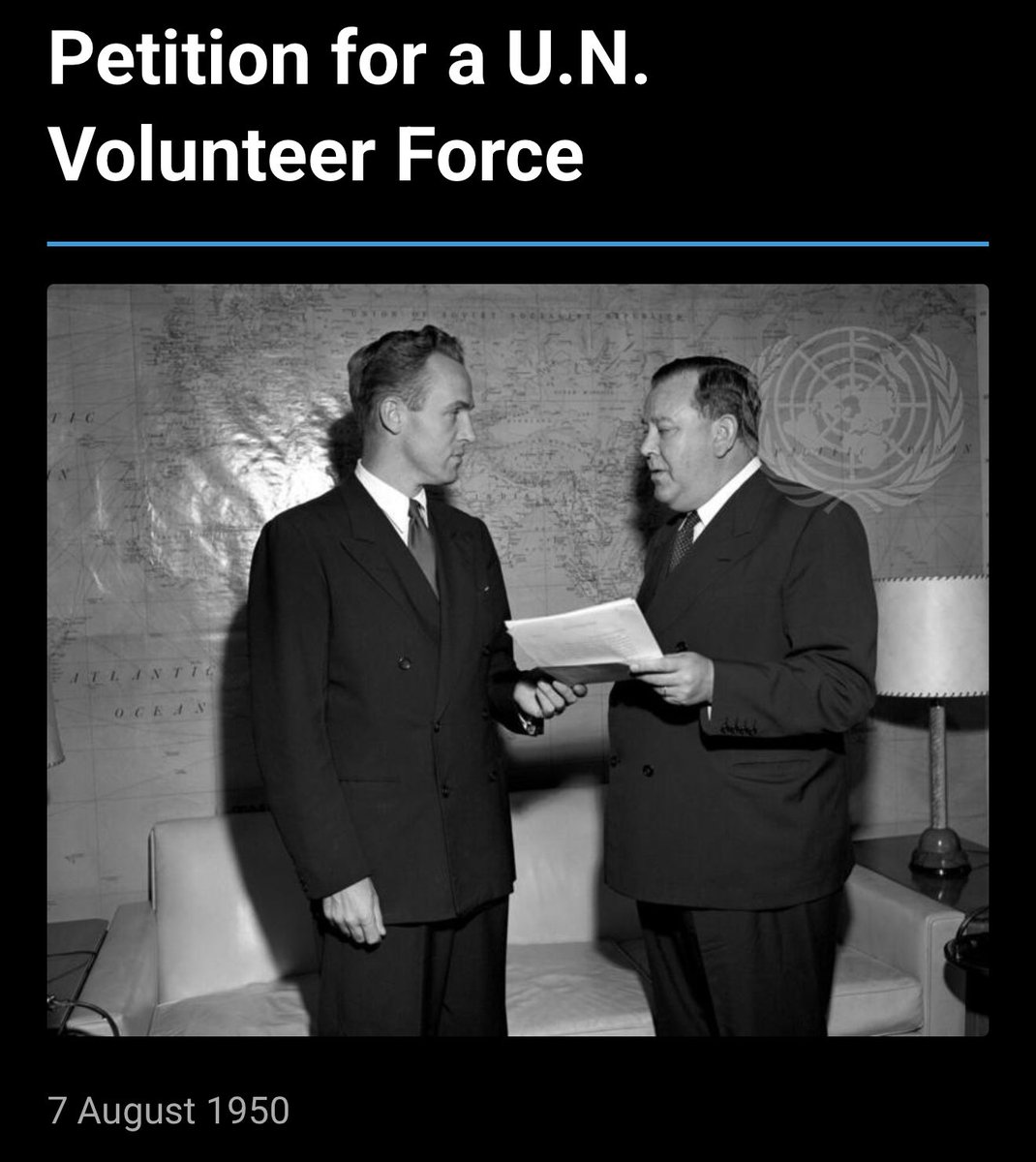 ToilyKurbanov's tweet photo. In 1950 United Nations Volunteers meant not what we know today but a military force for “quick emergency use”.

Shows how changing times influence usage of the term “volunteer”: from military to civilian community service 

📷 https://t.co/rHDjzhcqfz https://t.co/9rFLzO76LL