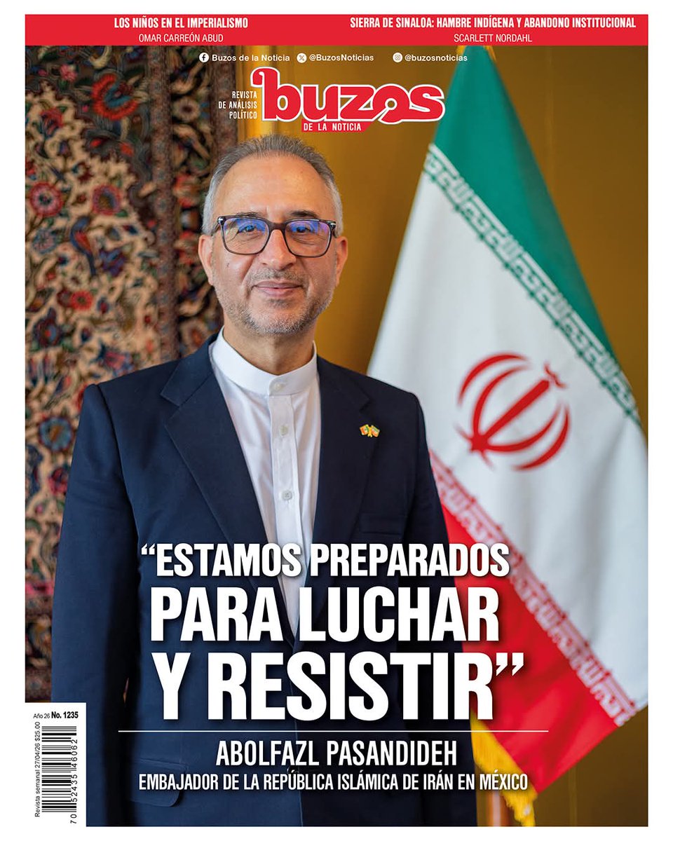 🔴#buzos | “Estamos preparados para luchar y resistir”: Abolfazl Pasandideh, Embajador de la República Islámica de Irán

El imperialismo mundial no esperaba la resistencia y lucha de un pueblo con una cultura milenaria.

Ya disponible la edición 1,235📕
📎buzos.com.mx/noticia/estamo…