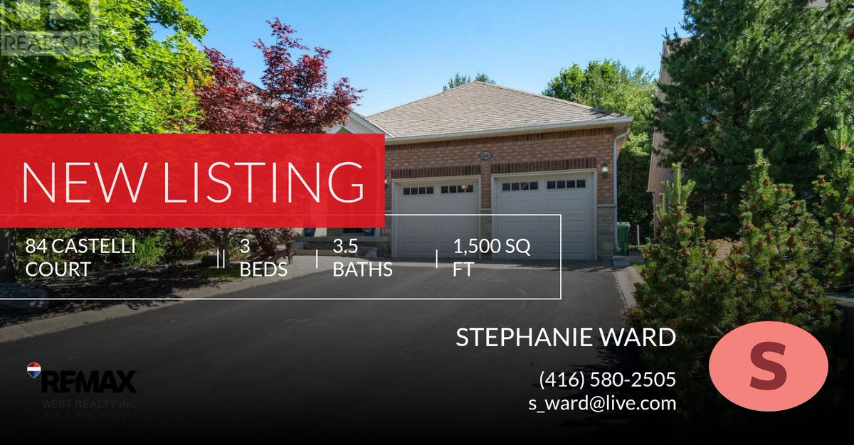 RealtorWard1's tweet photo. 📍 New Listing 📍 Take a look at this fantastic new property that just hit the market located at 84 Castelli Court in Caledon (bolton North). Reach out here or at {{416-580-2505}} for more information

Stephanie Ward | Realtor

📍 R... https://t.co/S48yizapcj https://t.co/Ff5dJbAhtZ